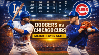 Dodgers vs Chicago Cubs Match Player Stats