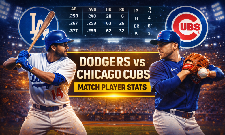 Dodgers vs Chicago Cubs Match Player Stats